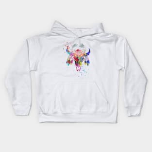 Native American Buffalo skull Kids Hoodie